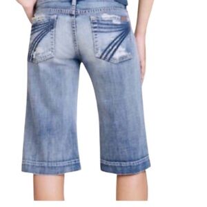 7 For All Mankind Distressed Jean Dojo Bermuda Shorts Size: 27